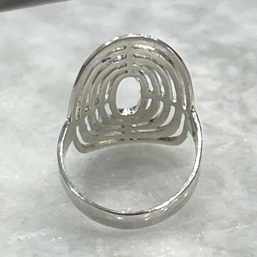 Sterling Silver Concentric Circle Ring Sz 8 - Picture 9 of 10